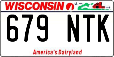 WI license plate 679NTK