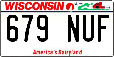 WI license plate 679NUF