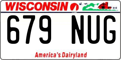 WI license plate 679NUG