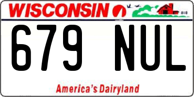 WI license plate 679NUL