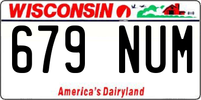 WI license plate 679NUM