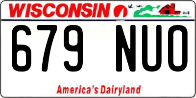 WI license plate 679NUO
