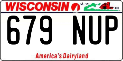 WI license plate 679NUP