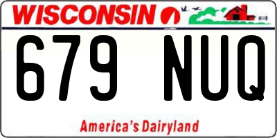 WI license plate 679NUQ