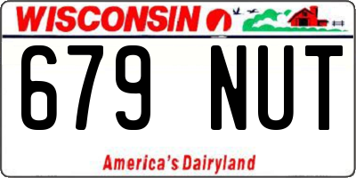 WI license plate 679NUT