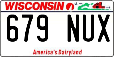 WI license plate 679NUX