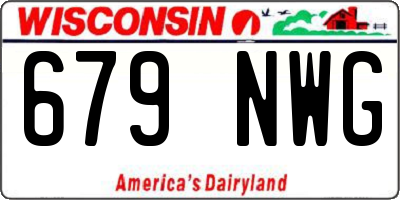 WI license plate 679NWG