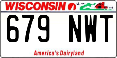 WI license plate 679NWT