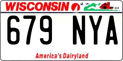 WI license plate 679NYA