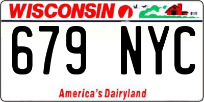 WI license plate 679NYC