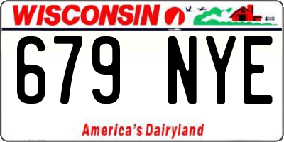 WI license plate 679NYE