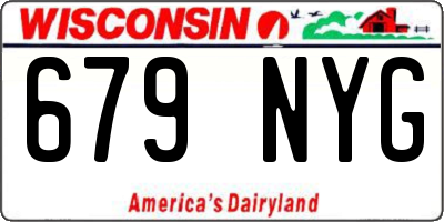 WI license plate 679NYG