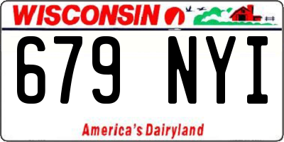WI license plate 679NYI