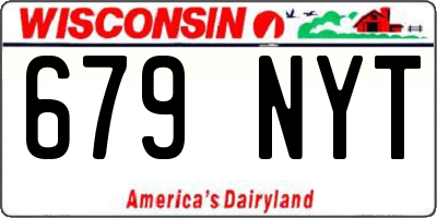 WI license plate 679NYT
