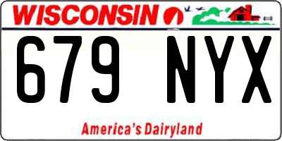 WI license plate 679NYX