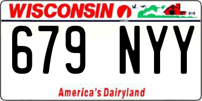 WI license plate 679NYY