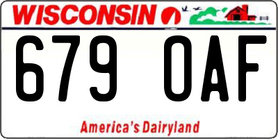 WI license plate 679OAF
