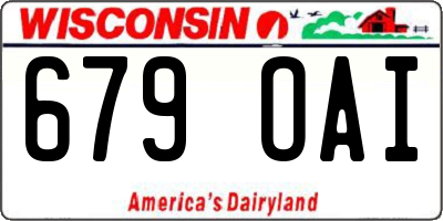 WI license plate 679OAI