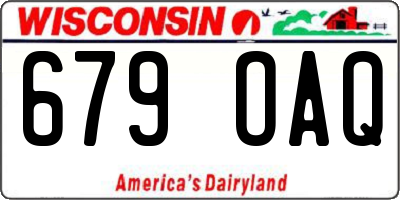 WI license plate 679OAQ