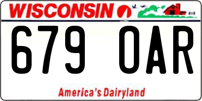 WI license plate 679OAR