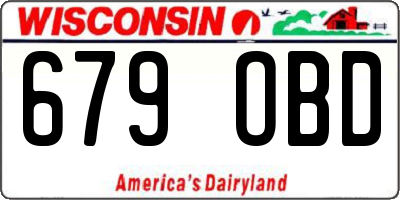 WI license plate 679OBD