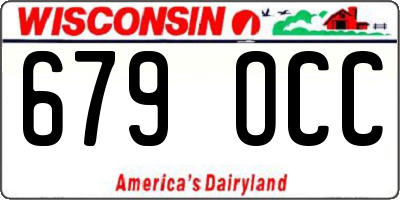 WI license plate 679OCC