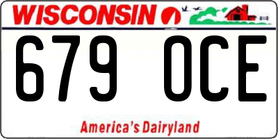 WI license plate 679OCE