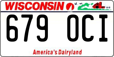 WI license plate 679OCI