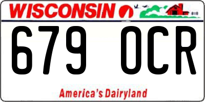WI license plate 679OCR