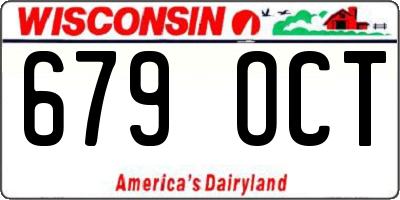 WI license plate 679OCT