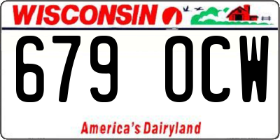 WI license plate 679OCW