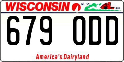 WI license plate 679ODD