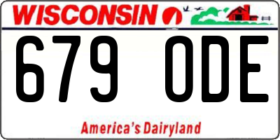 WI license plate 679ODE