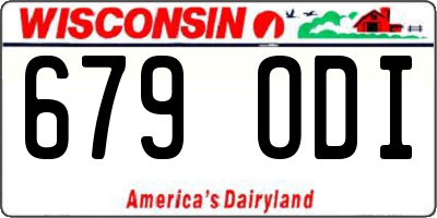 WI license plate 679ODI