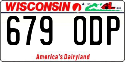 WI license plate 679ODP