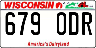 WI license plate 679ODR
