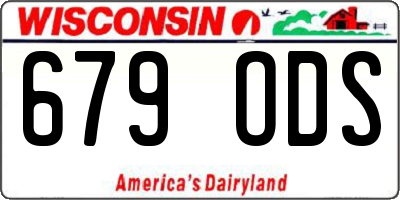 WI license plate 679ODS
