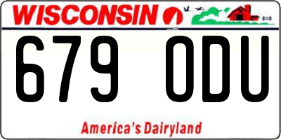 WI license plate 679ODU