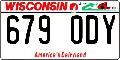WI license plate 679ODY