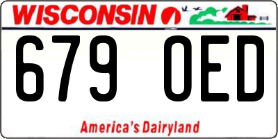 WI license plate 679OED