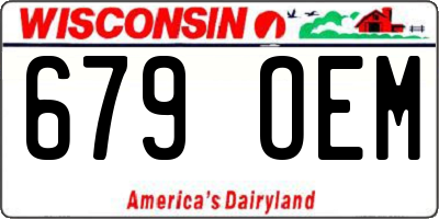 WI license plate 679OEM