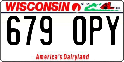 WI license plate 679OPY