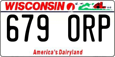 WI license plate 679ORP