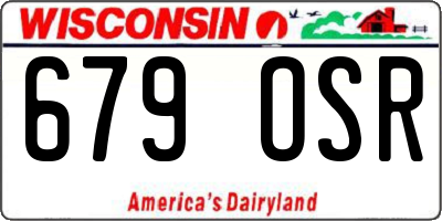 WI license plate 679OSR
