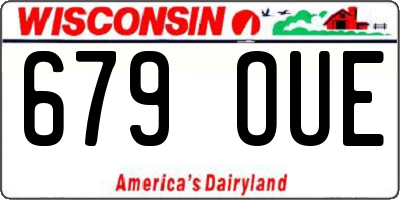 WI license plate 679OUE