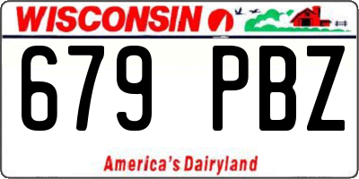 WI license plate 679PBZ