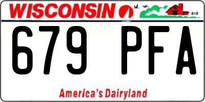 WI license plate 679PFA