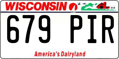 WI license plate 679PIR