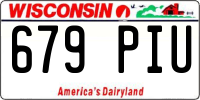 WI license plate 679PIU