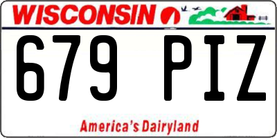 WI license plate 679PIZ